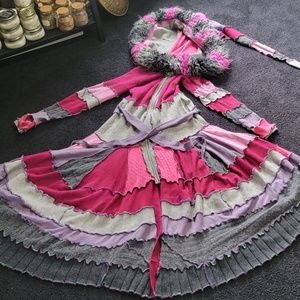 Handmade recycled sweater coat, fairy gothic style